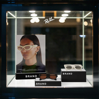Affichage de point de vente optique de comptoir Riser d'affichage de lunettes au détail Blocs d'affichage de lunettes de marque personnalisée avec miroir