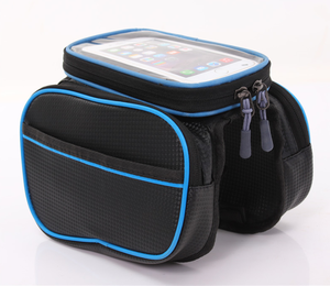 Grande e resistente tela impermeabile con Design grigio personalizzato <span class=keywords><strong>cestino</strong></span> anteriore per bicicletta Sport all'aperto borsa per <span class=keywords><strong>bici</strong></span> a tubo manubrio scatole alte - Product Image 2