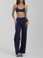 Ensemble de sport personnalisé avec logo pour femme : soutien-gorge de sport et leggings évasés pour le yoga, le fitness et la gym 2026