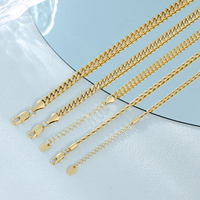 Bracelets de Cheville Maillons Plats Gourmette Plaqué Or 14K, Bijoux pour Femmes, Cadeau Été Plage Étanche, Grosse Chaîne Cubaine pour Femme