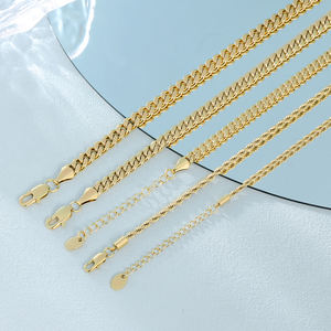 Bracelets <span class=keywords><strong>de</strong></span> <span class=keywords><strong>Cheville</strong></span> Maillons Plats <span class=keywords><strong>Gourmette</strong></span> Plaqué Or 14K, Bijoux pour Femmes, Cadeau Été Plage Étanche, Grosse Chaîne Cubaine pour Femme - Product Image 6