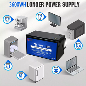 Batterie LiFePO4 72V 50Ah pour vélo, scooter électrique, moto avec BMS, haute capacité, rechargeable, au phosphate de fer et de lithium - Product Image 3