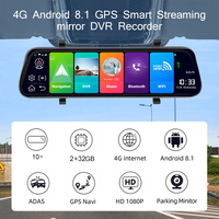 GPS Navigation 10 pouces 4G Voiture Dvr Caméra 1080P ADAS Android 8.1 Dash Cam 2G + 32GB WIFI Conduite Enregistreur Vidéo Rétroviseur