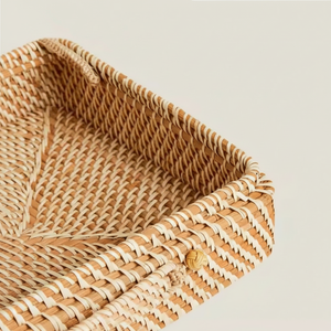 Panier de rangement en rotin de saule flexible, fait à la main, écologique, fabriqué au Vietnam, de précision, léger, boîte en osier pour enfants - Product Image 1