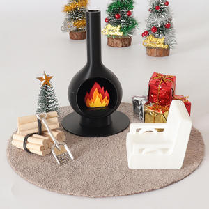 Cheminée miniature, foyer, bois de chauffage, <span class=keywords><strong>meubles</strong></span>, décoration intérieure de Noël, accessoires d'ornement miniature pour scène hivernale - Product Image 2