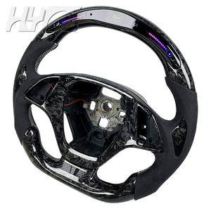 Volant de course personnalisé en cuir et fibre de carbone forgée avec LED pour l'amélioration de l'intérieur des voitures C6 C7 C8 - Product Image 2