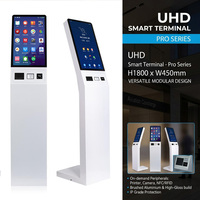Kiosque de commande et de paiement en libre-service avec écran tactile multipoint 10 points, imprimante thermique, lecteur NFC, écran 21,5 pouces, système de gestion des files d'attente bancaires