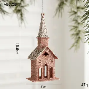 Pink Deer House Tree Funny Christmas Ornament Decorations Christmas Tree Hanging Pendants Santa Ornament