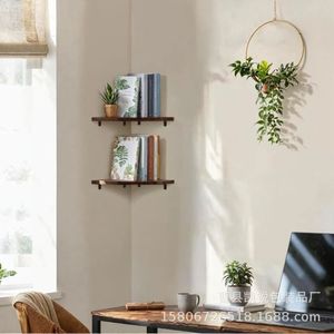 Wooden Triangular <b>Wall</b> <b>Mounted</b> Corner <b>Shelf</b> For Living Room Kitchen Storage Rack Durable Polygon Shape 1 Layer - Product Image 1