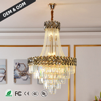Lustre d'escalier MICUP à prix d'usine, long, pour hall d'hôtel, en or, moderne, en cristal K9, de luxe pour villa, avec contrôle par application, garantie de 3 ans