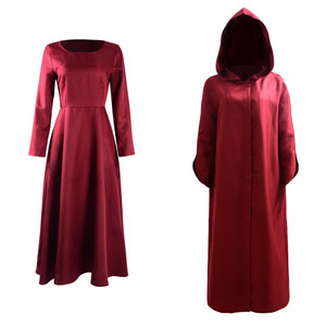 <span class=keywords><strong>The</strong></span> Handmaid's <span class=keywords><strong>Tale</strong></span> Cosplay Costume Handmaid Offrod Femme Cape Rouge Robe Écharpe Chapeau Blanc Ensemble Halloween Party Accessoires - Product Image 6