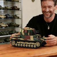 97031 Vehículo Antiaéreo Thunderbolt Alemán de la Segunda Guerra Mundial, Set de Construcción de Tanque de Plástico ABS con Camuflaje, Juguete de Construcción Difícil