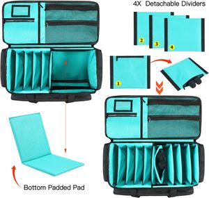 Cable File Bag With Detachable Dividers Dj Gig Bag Cord Organizer Case Laptop Dj Gear <b>Sound</b> Instrument Music <b>Equipment</b> - Product Image 5