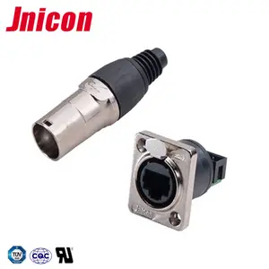 Jnicon industrial IP67 à prova d'água RJ45 cat6 cat6a cat5 cat5a conector de passagem de Ethernet