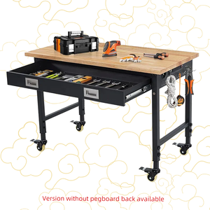 48-inch Chiều cao-có thể điều chỉnh bàn làm việc bằng gỗ hàng đầu trở lại ngăn kéo nhà văn phòng hội thảo nhà để xe bàn làm việc Pegboard OEM/ OBM - Product Image 6