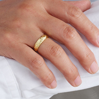 Bague de mariage empilable pour homme en argent S925 plaqué or 14K, motif Princesse Hawaïenne, gravée fleur de Plumeria