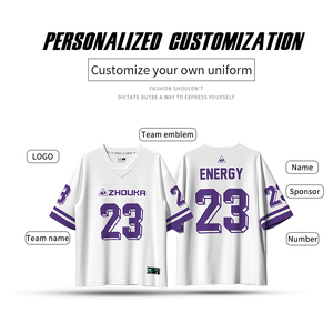 Camisetas de fútbol retro personalizadas, camisetas de estilo Streetwear con bordado sublimado, camisetas de fútbol americano de gran tamaño para fanáticos cuadrados - Product Image 5