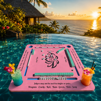 Table de jeu de mahjong et de dominos pliable et portable en caoutchouc, moderne et personnalisée, pour bord de piscine, écologique, durable, résistante à l'eau, pour 4 joueurs