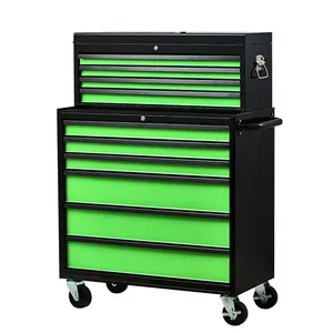 Тележка для инструментов зеленого цвета, гаражный шкаф для хранения инструментов с ящиком для инструментов
