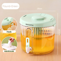 Carafe portable pour eau froide infusée à froid, récipient hermétique anti-poussière et inodore pour jus, seau d'eau potable de 4L sans BPA