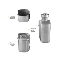 Bouteille d'eau en titane 1000 ml, camping, extérieur, légère, réutilisable, gourde en métal, logo personnalisé OEM
