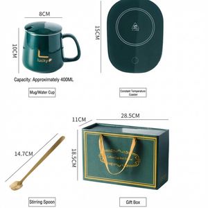 Factory Price Smart 55℃ Constant Temperature Coffee <b>Mug</b> Warmer Set Custom Logo Ceramic Cup for Home Office Coffee Milk Heating - Product Image 2