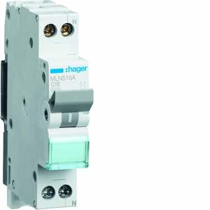 MLN516A Personalizzabile con Hagers MCB 6000A 1P+N curva C 16A 1 modulo - Product Image 1