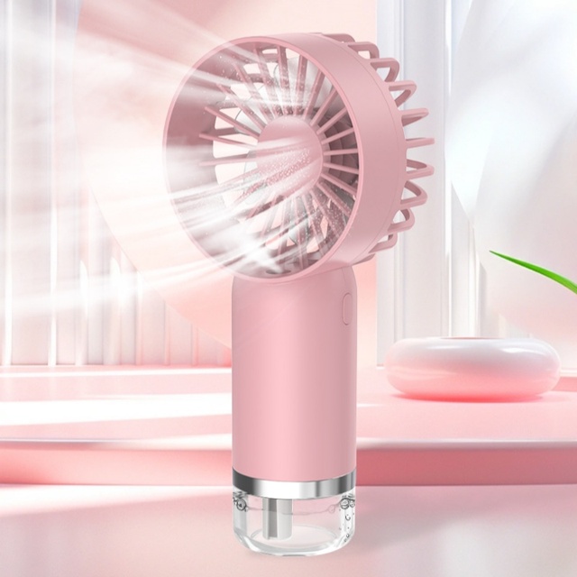 Factory Wholesale Portable Mini Water Mist Hand Fan Rechargeable Electric Handheld Fan 3-Speed Car Household Use USB/Battery