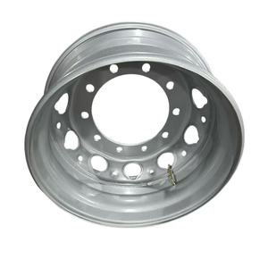 גלגל פלדה חדש בצבע כסוף למשאיות SHACMAN SINOTRUK FOTON FAW בגודל 22.5 אינץ', חישוק 22.5x12.25 ללא פנימית, צמיג חלופי Howo במידה 425/65R22.5 - Product Image 3