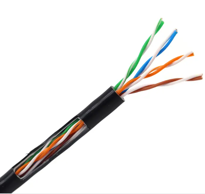 Rollo de Cable de red sólido para interior y exterior, 24 AWG, 4 pares de cobre/cca, UTP, cat5e, cat5, Lan