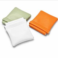 Porte-monnaie en cuir PU avec fermeture à bouton-pression, petite pochette à monnaie, mini portefeuille pour femmes, logo personnalisé, vente en gros