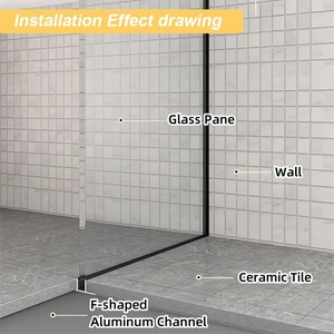 <span class=keywords><strong>Profilé</strong></span> en aluminium <span class=keywords><strong>noir</strong></span> décoratif durable sur mesure pour <span class=keywords><strong>douche</strong></span>, fabriqué par NIUYUAN OEM - Product Image 4