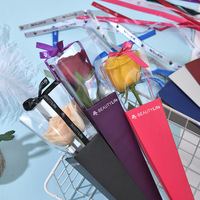 Papier d'emballage en feuille d'or pour bouquet de fleurs, doublure en éponge, transparent, imperméable, emballage cadeau pour fleuriste, rose unique