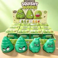 Jouet anti-stress Squishy Buddies à récupération lente, mignon jouet à presser en forme de légume de dessin animé, design visage amusant, boîte cadeau individuelle