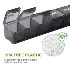 علبة تخزين حبوب منع الحمل, علبة تخزين حبوب منع الحمل من BPA للسفر 7 أيام ، منظم حبوب أسبوعية بلاستيكي لمكملات فيتامين - Product Image 5