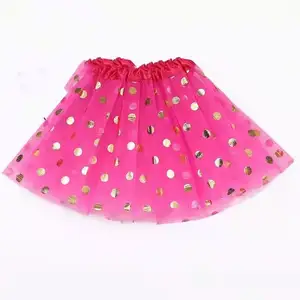 Wholesale Waist Kids Cheap Black Dress Princess Solid Color 3 Layers Tulle Ballet Girl Tutu Skirt