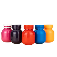 Bouteilles de pilules en plastique avec bouchon détachable en forme d'ampoule, personnalisables avec logo, colorées, pour compléments alimentaires pour animaux de compagnie