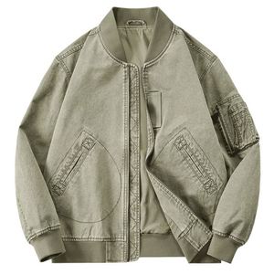 Veste en coton pour homme, coupe courte, col baseball, style décontracté américain, pour le printemps et l'automne - Product Image 5