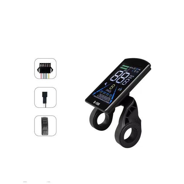 Ebike Conversion Parts JN S-100 LCD Color Display Electric Bike 24v-72v Vertical Screen Meter With 5 Pin Waterproof Connector