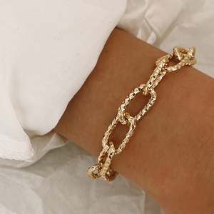 2022 New Stainless Steel Design Men Women's Chain Bracelet Gold Plated Large inch Chain Bracelet Jewelry