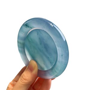 Bracelet en jade bleu glace de Birmanie de haute qualité, naturel, multi-tailles 53mm-64mm, bracelet rond en jade pour femmes - Product Image 2