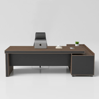 Nuovo Set Scrivania e Sedia Direzionale Moderno, Stile Grande per Ufficio Manager, Scrivania Bianca per Computer