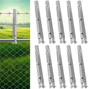 TPHUC Barbed <b>Wire</b> Extension Arms 1-3/8 In Chain Link Fence Silver Alloy Steel For <b>Garden</b> Home Use - Product Image 1