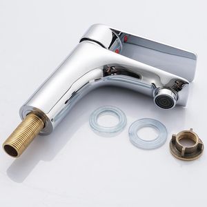 Vòi lavabo giá xuất xưởng, tay cầm hình chữ nhật, đường nét sạch sẽ, lắp đặt trên mặt bàn, mạ crôm, đồng thau, nước lạnh - Product Image 6