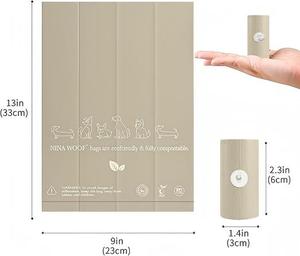 Bolsas para excremento de perro Huamaohengchun – 60 bolsas – 4 rollos de bolsas compostables a base de plantas - Product Image 1