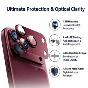 ฟิล์มกันรอยเลนส์กล้องแบบด้าน พรีเมียม AR+AF  วัสดุโลหะ ป้องกันรอยขีดข่วน สำหรับ iPhone 17 18 Pro Max Series - Product Image 2