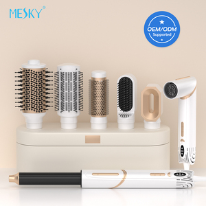 Cepillo Secador de Pelo Profesional Eléctrico Giratorio de Aire Caliente 6 en 1 de Fábrica MESKY - Product Image 1