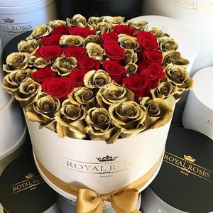 Scatola di imballaggio regalo con cappello di forma rotonda personalizzata di lusso per fiori - Product Image 2