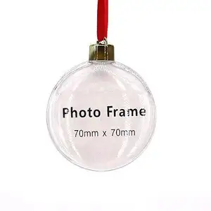 Bola de plástico transparente para pendurar na árvore, ornamento de plástico transparente para pendurar na árvore, festas, decoração, presente de natal, diy