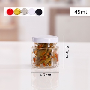 Vente en gros de pots de conservation alimentaire en verre hexagonal pas chers de 45 ml, 60 ml, 85 ml, 100 ml, 180 ml, 280 ml, 380 ml, 500 ml, 730 ml, pour cornichons, miel, avec couvercle - Product Image 6